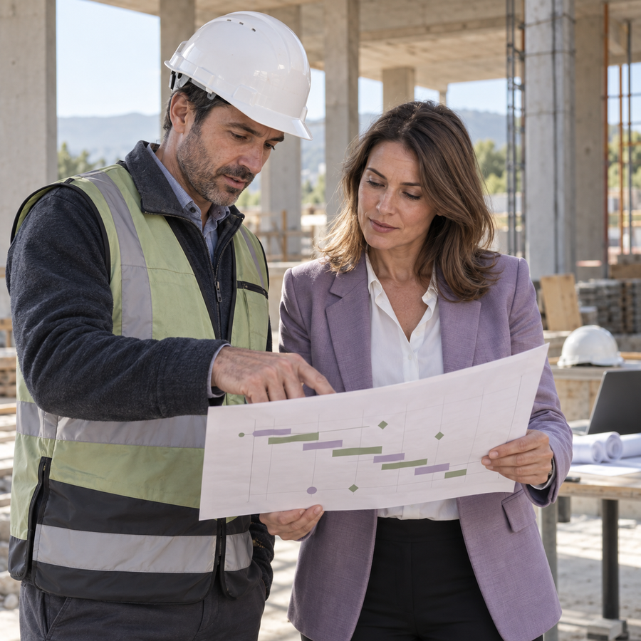 Revue de progression du chantier, jalons