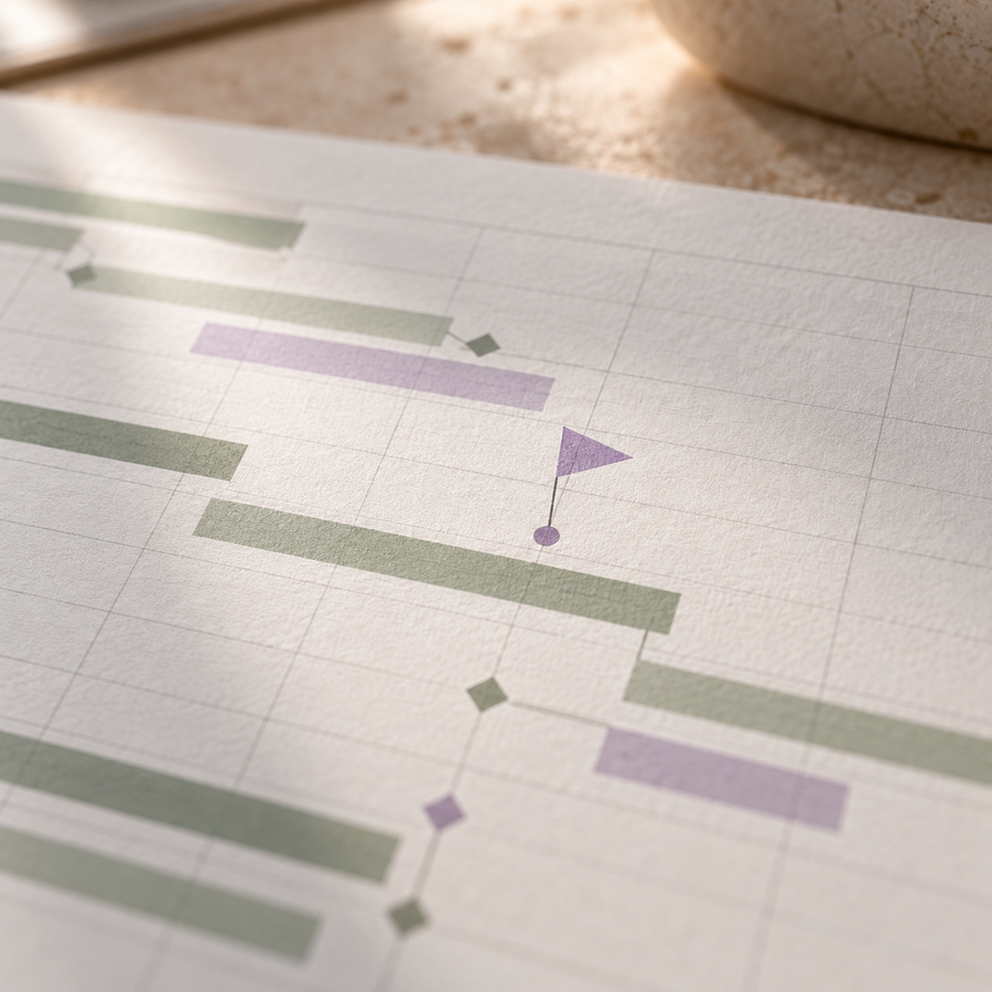 Planning de jalons, drapeau surligne